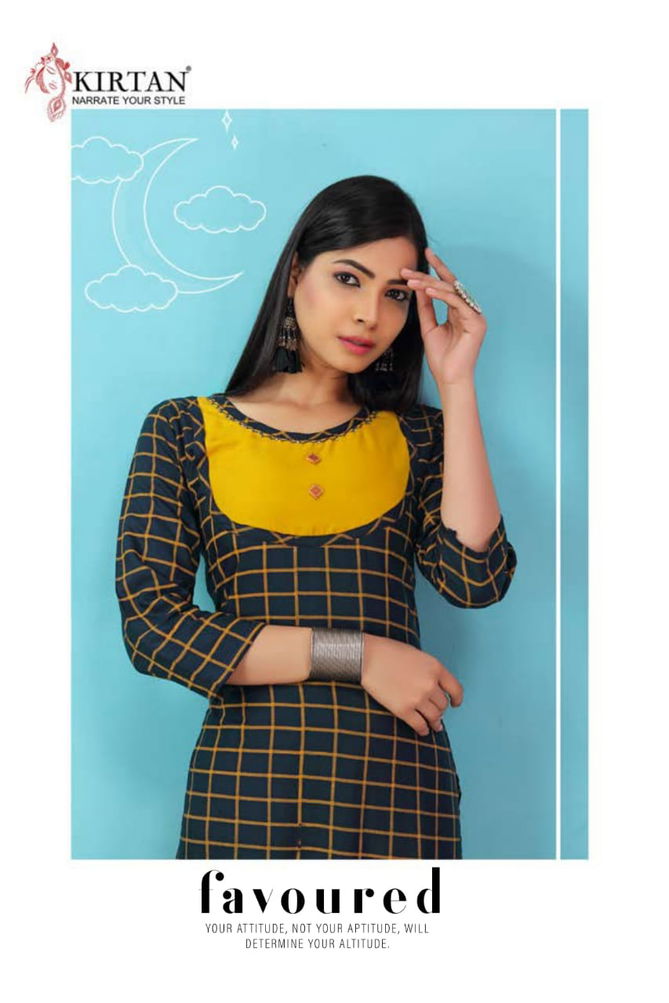 Kirtan Patang Rayon Printed Running Wear Kurti Wholesaler